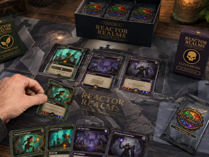 Reactor Realms Clash Deck gameplay and product presentation